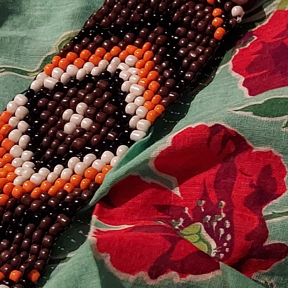 Beaded Bracelet with Geometric Pattern
